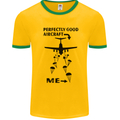 Perfectly Good Aircraft Skydiving Funny Mens White Ringer T-Shirt Gold/Green