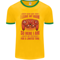 Every Now & Then I Leave My Room Gamer Mens Ringer T-Shirt FotL Gold/Green