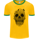 Tree Skull Mens Ringer T-Shirt FotL Gold/Green