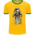 I Just Need More Space Funny Astonaut Mens Ringer T-Shirt FotL Gold/Green