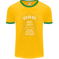 Father's Day No 1 Dad Man Myth Legend Funny Mens Ringer T-Shirt FotL Gold/Green