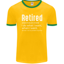 Retired Definition Funny Retirement Mens Ringer T-Shirt FotL Gold/Green