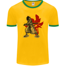 Samurai Spirit MMA Mixed Martial Arts Mens Ringer T-Shirt FotL Gold/Green