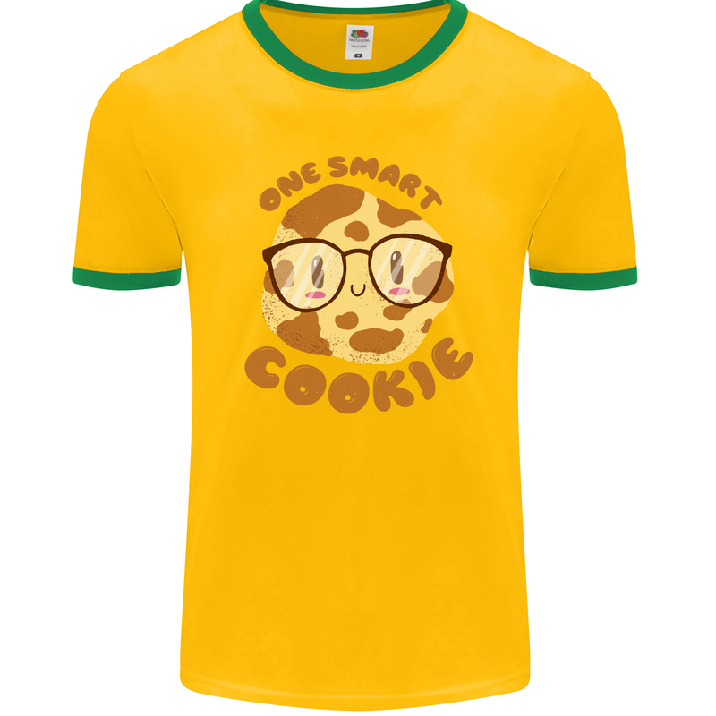 A Smart Cookie Funny Food Nerd Geek Science Mens Ringer T-Shirt FotL Gold/Green