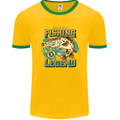 Fishing Legend Funny Fisherman Mens Ringer T-Shirt FotL Gold/Green