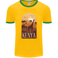 Kenya Safari Souvenir Mens Ringer T-Shirt FotL Gold/Green