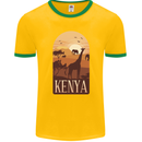 Kenya Safari Souvenir Mens Ringer T-Shirt FotL Gold/Green