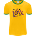 Love Cycling Funny Bicycle Bike Mens Ringer T-Shirt FotL Gold/Green