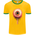 Eyesicle Horror Hangover Eye Gothic Demon Mens Ringer T-Shirt FotL Gold/Green