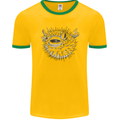 A Pufferfish Puffer Illustration Mens Ringer T-Shirt FotL Gold/Green