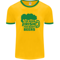 Been Irish for Many Beers St. Patrick's Day Mens White Ringer T-Shirt Gold/Green