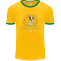 A Boston Terrier Dog Mens Ringer T-Shirt FotL Gold/Green