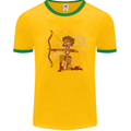 A Sagittarius Female Archer Star Sign Zodiac Mens Ringer T-Shirt FotL Gold/Green