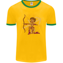 A Sagittarius Female Archer Star Sign Zodiac Mens Ringer T-Shirt FotL Gold/Green