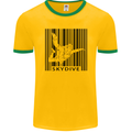 Skydiving Barcode Skydive Skydiver Freefall Mens Ringer T-Shirt FotL Gold/Green