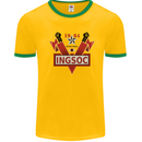 INGSOC George Orwell English Socialism 1994 Mens White Ringer T-Shirt Gold/Green