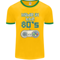 Made in the 80's Funny Birthday Retro Mens Ringer T-Shirt FotL Gold/Green