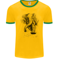 An Abstract Elephant Environment Mens Ringer T-Shirt FotL Gold/Green