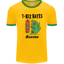 T-Rex Hates Boxing Funny Boxer MMA Sport Mens Ringer T-Shirt FotL Gold/Green