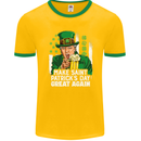 St Patricks Day Great Again Donald Trump Mens Ringer T-Shirt FotL Gold/Green