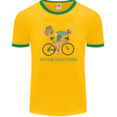 Cycling I'm the Machine Cyclist Funny Mens Ringer T-Shirt FotL Gold/Green