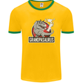 Grandpa Grandpasaurus Grandparent's Day Mens Ringer T-Shirt FotL Gold/Green