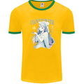 I Love Winter Anime Japanese Text Mens Ringer T-Shirt FotL Gold/Green