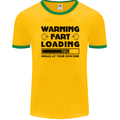 Warning Fart Loading Funny Farting Rude Mens Ringer T-Shirt FotL Gold/Green