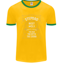 Father's Day No 1 Stepdad Step Dad Funny Mens Ringer T-Shirt FotL Gold/Green
