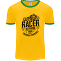 Cafe Racer Old Racing Motorcycle Biker Mens Ringer T-Shirt FotL Gold/Green