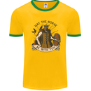 May the Norse Be With You Funny Viking Mens Ringer T-Shirt Gold/Green