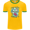 I Know I'm Crazy Funny Bird Slogan Mens Ringer T-Shirt FotL Gold/Green