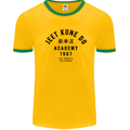 Jeet Kune Do Academy MMA Martial Arts Mens White Ringer T-Shirt Gold/Green