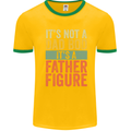 Father's Day Dad Bod It's a Father Figure Mens White Ringer T-Shirt Gold/Green