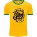 Motorcycling Motorbike Motorcycle Biker Mens Ringer T-Shirt Gold/Green