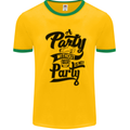 A Party Without Beer Alcohol Funny Beer Gin Mens White Ringer T-Shirt Gold/Green