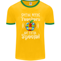 Special Needs Teachers Autism Autistic ASD Mens Ringer T-Shirt FotL Gold/Green