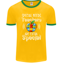 Special Needs Teachers Autism Autistic ASD Mens Ringer T-Shirt FotL Gold/Green