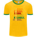 Fathers Day Gift Present For Dad Daddy Mens White Ringer T-Shirt Gold/Green