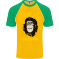Funny Che Guevara Evolution Monkey Atheist Mens S/S Baseball T-Shirt Gold/Green