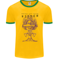 Wisdom Goblet Obscure Makabra Mens White Ringer T-Shirt Gold/Green