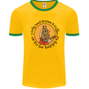 I Only Need Horses and Coffee Equestrian Mens Ringer T-Shirt Gold/Green