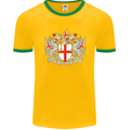 London Coat of Arms St Georges Day England Mens Ringer T-Shirt FotL Gold/Green