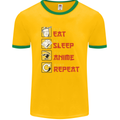 Eat Sleep Anime Repeat Mens Ringer T-Shirt FotL Gold/Green