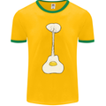 Funny Egg Guitar Acoustic Electric Bass Mens Ringer T-Shirt FotL Gold/Green