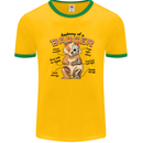 Anatomy of a Badger Funny Mens White Ringer T-Shirt Gold/Green