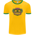 Halloween Zombie Face Mens Ringer T-Shirt FotL Gold/Green