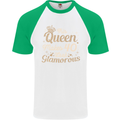 40th Birthday Queen Forty Years Old 40 Mens S/S Baseball T-Shirt White/Green