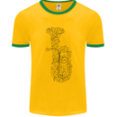 A Tuba Musical Instruments Brass Band Mens White Ringer T-Shirt Gold/Green