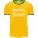 Teacher Maths English Science Sport Funny Mens Ringer T-Shirt FotL Gold/Green